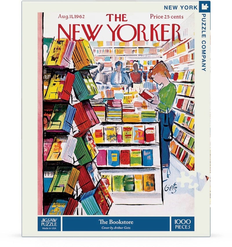 New York Puzzle Company - New Yorker The Bookstore - 1000 Piece Jigsaw Puzzle for Family Game Nights by Arthur Getz - Image 1