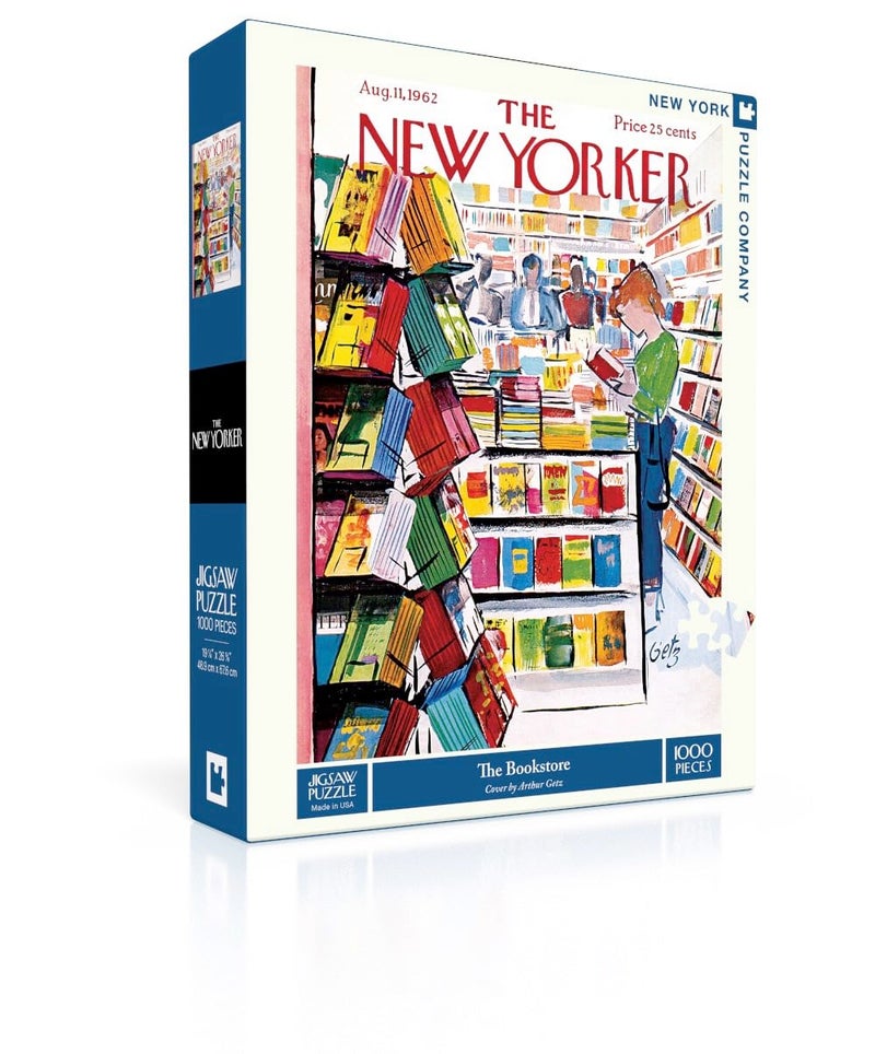 New York Puzzle Company - New Yorker The Bookstore - 1000 Piece Jigsaw Puzzle for Family Game Nights by Arthur Getz - Image 3