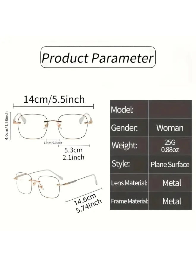 سينت هاوس زوج من العدسات الشفافة بدون إطار للنساء، بإطار جلاكسي لامع (مع حافظة نظارات)، نظارات زرقاء مانعة للضوء، نظارات طبية - Image 3