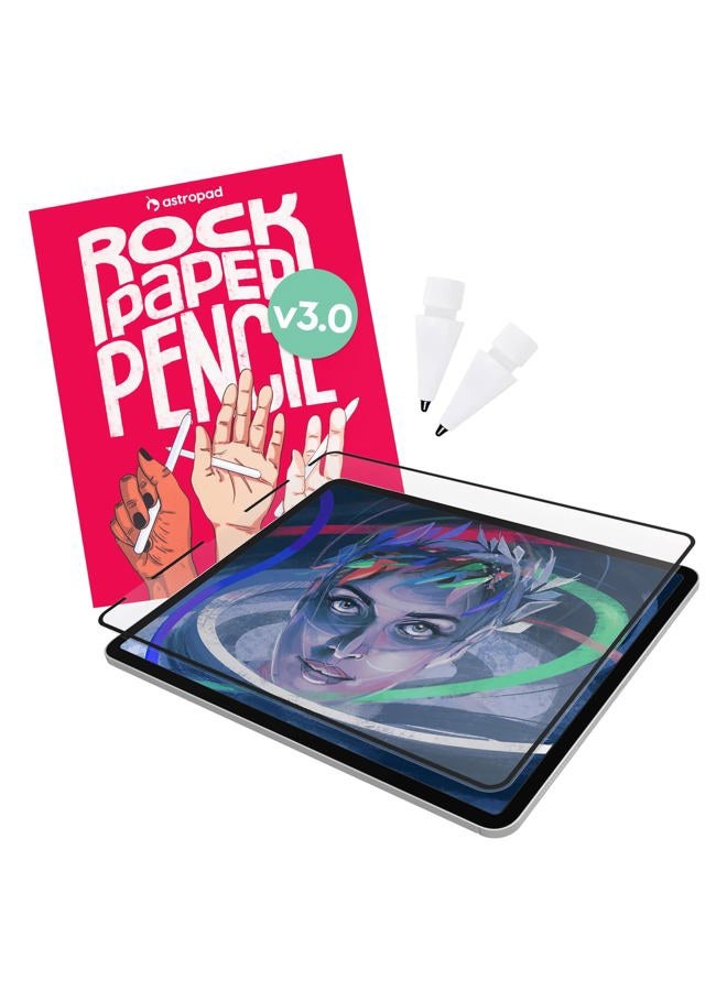 Astropad Rock Paper Pencil v3.0 – Paper Screen Protector for iPad 10.2 (7th, 8th, 9th Gen) + point Apple Pencil Tips 2 Pack – Compatible with Apple Pencil 1st/2nd Gens and Pencil Pro - Image 1