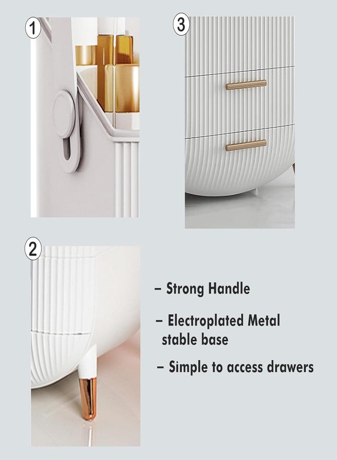 Eslora Makeup Organizer for Vanity, Make up Organizers and Storage, Cosmetics Skincare Organizers with Lid and Drawers, Cosmetic Display Cases for Countertop, Bathroom, Dresser, Ideal Gifts for Women - Image 5