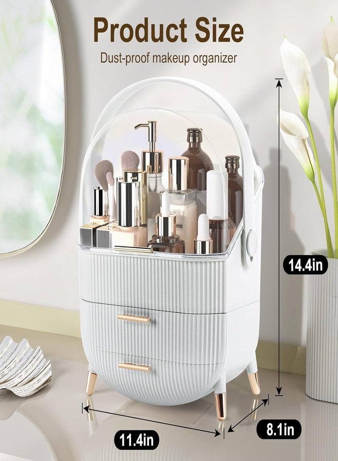Eslora Makeup Organizer for Vanity, Make up Organizers and Storage, Cosmetics Skincare Organizers with Lid and Drawers, Cosmetic Display Cases for Countertop, Bathroom, Dresser, Ideal Gifts for Women - Image 2