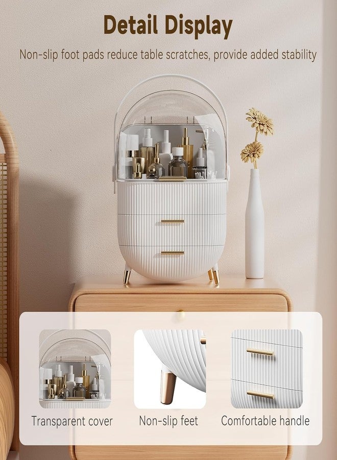 Eslora Makeup Organizer for Vanity, Make up Organizers and Storage, Cosmetics Skincare Organizers with Lid and Drawers, Cosmetic Display Cases for Countertop, Bathroom, Dresser, Ideal Gifts for Women - Image 4