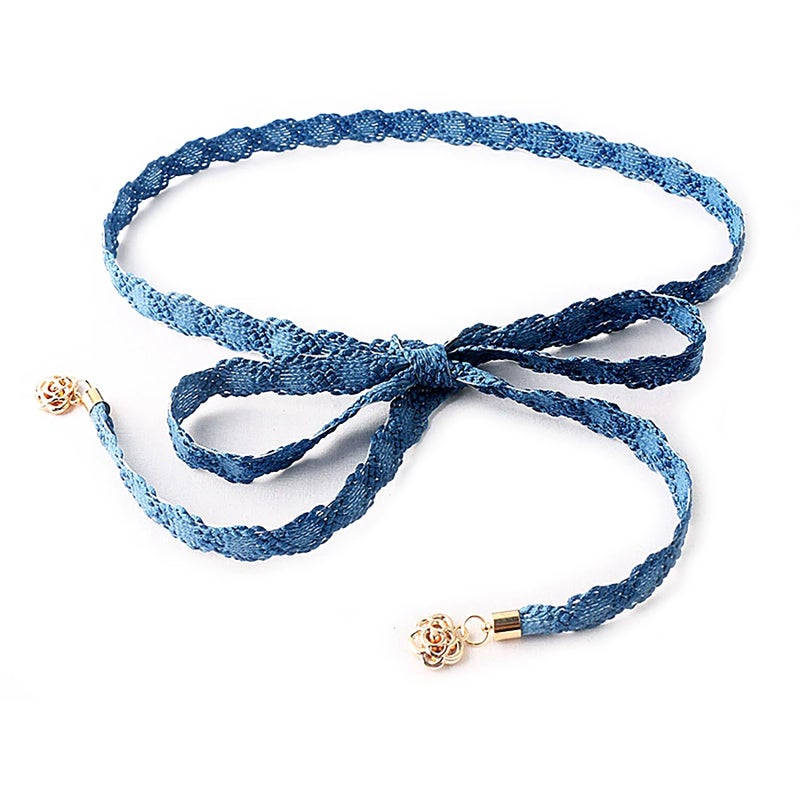 NIDMIDO Elegant Braid Belt for Women Woven Trendy Waist Belt Decorative Dress Belt for Women Girls Outfit (Denim Blue) - Image 4