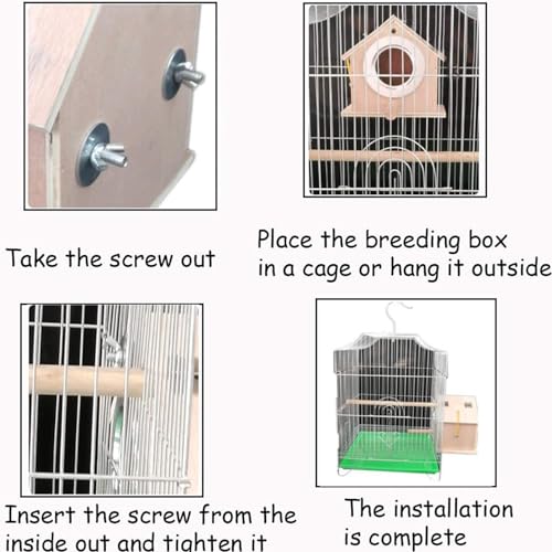 kathson Parakeet Nest Box Bird Nesting House Parrot Breeding Mating Box for Lovebirds Cockatiel Budgie Finch parrotlets-XL - Image 4