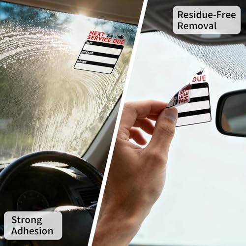 Mkobon 120 Pcs 2x2 Inches Oil Change Stickers, Next Service Due Sticker for Windshield, Strong Adhesion and No Residue, Clear Decals Labels for Car Auto Vehicles Window - Image 4