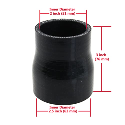 Ucreative Straight ID 2.0" to 2.5" (51mm to 63mm) Coupler Silicone Hose 4-Ply - Image 2