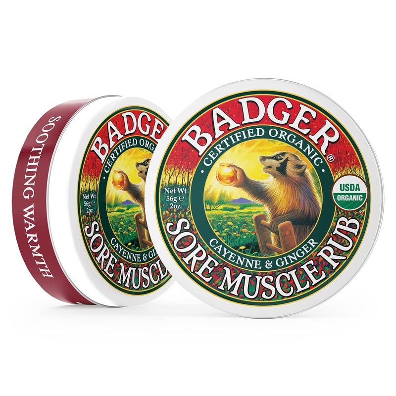 BADGER Organic Sore Muscle Rub Tin, 2 OZ - Image 3