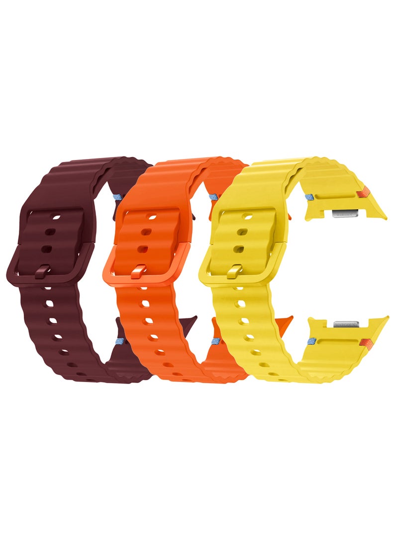 CATANES 3 Packs Silicone Ocean Band for Samsung Galaxy Watch 8 Classic 46mm and Watch 8 40mm 44mm - Sport Band Strap - Image 1