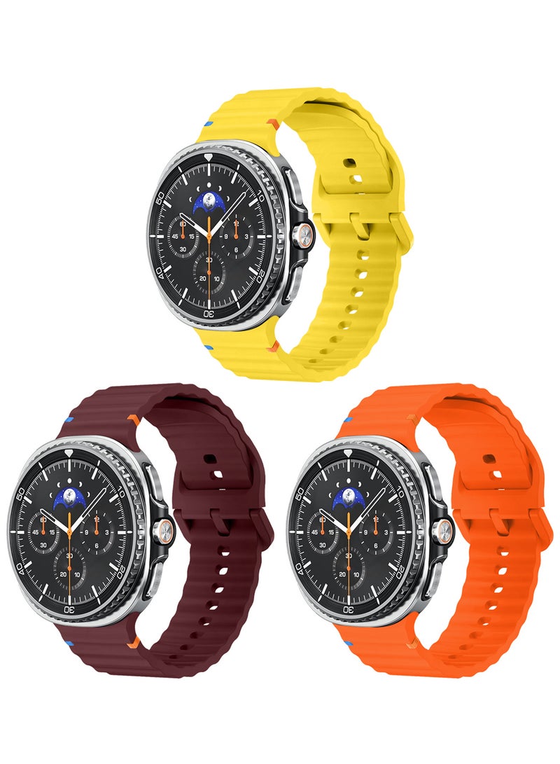 CATANES 3 Packs Silicone Ocean Band for Samsung Galaxy Watch 8 Classic 46mm and Watch 8 40mm 44mm - Sport Band Strap - Image 2