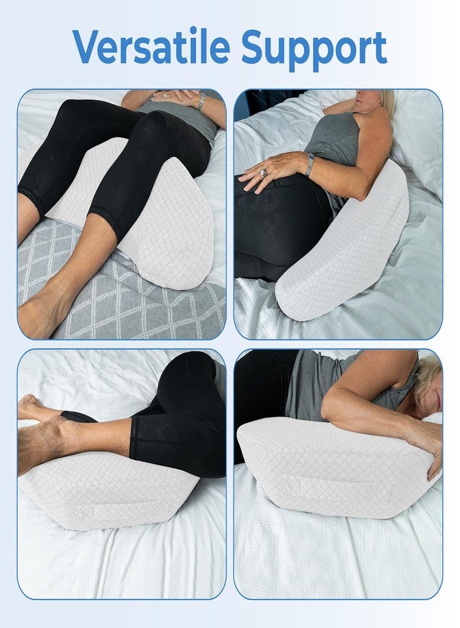 Zomaple Bedsore Pressure Relief Pillow, Grey - Offload Pressure to Prevent Bed Sores & Ease Turning - 30° Positioning, Cooling Gel Top, 2 Non-Skid Removable Covers - Knee Wedge Pillow Versatility - Image 4
