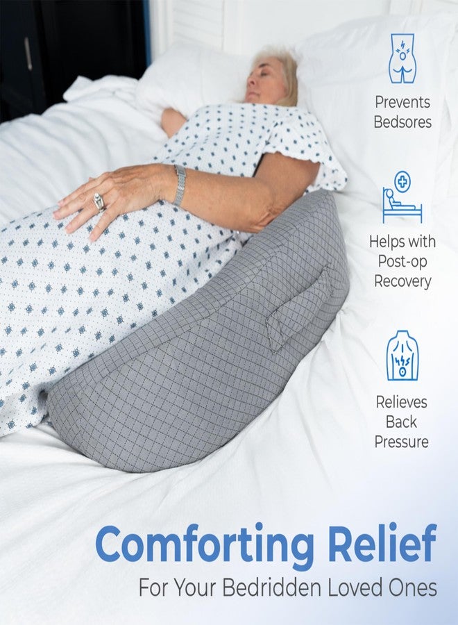 Zomaple Bedsore Pressure Relief Pillow, Grey - Offload Pressure to Prevent Bed Sores & Ease Turning - 30° Positioning, Cooling Gel Top, 2 Non-Skid Removable Covers - Knee Wedge Pillow Versatility - Image 2