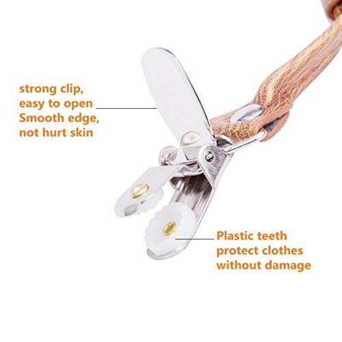 AWAYTR Kids Child Men Boy Suspenders - Adjustable Elastic Solid Color 4 Strong Clips Braces (Brown, 25Inches (6 Years to 9 Years)) - Image 3