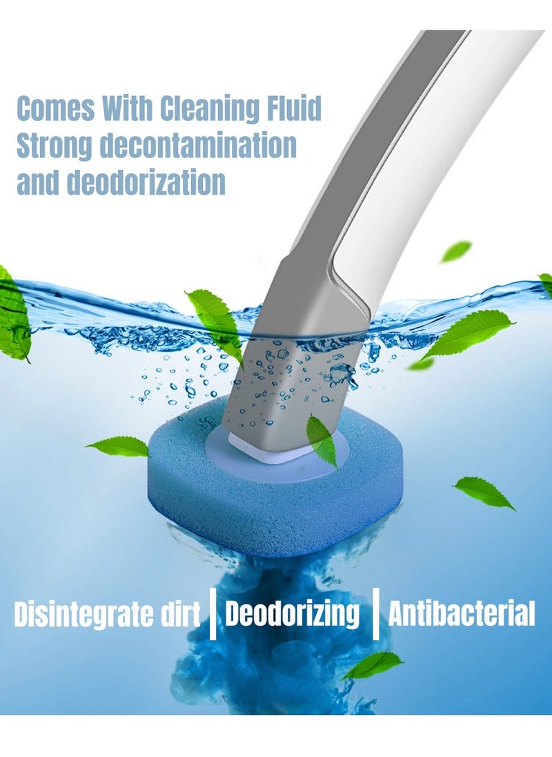 Generic 8pcs/set Disposable Replacement Head Toilet Brush, Disposable Replacement Sponge Brush Head Dissolving Stick, Disposable Soft Toilet Cleaning Brush for Bathroom, Toilet Cleaning  - Image 2