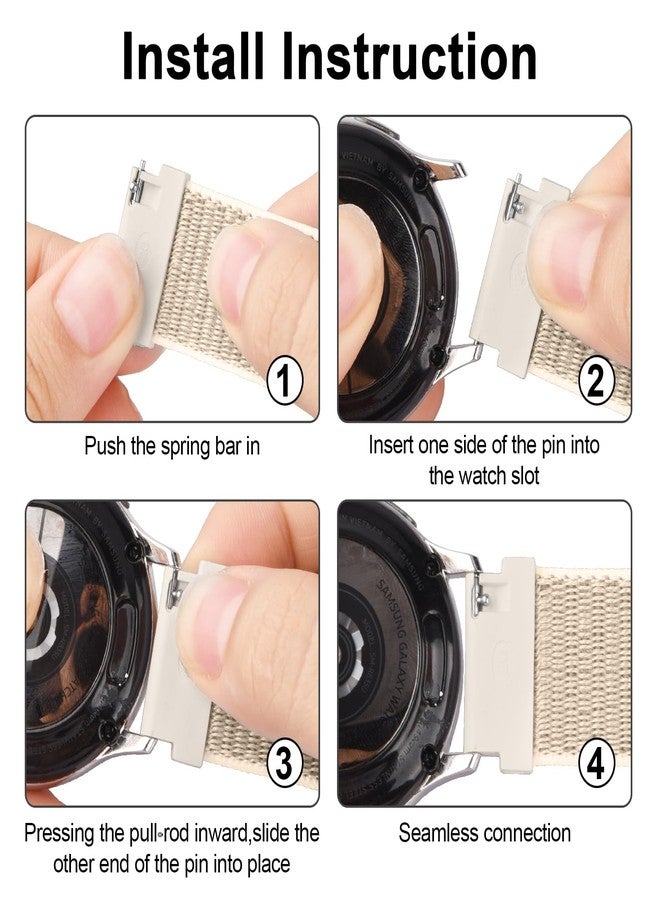 Meliya Nylon Band Compatible with Garmin Venu 3S / Venu 4 41mm / Venu 2S / Vivoactive 4S / Vivomove 3S Watch Bands, 18mm Quick Release Soft Nylon Adjustable Wristband Strap for Garmin Forerunner 255s/265s Bands for Men Women (Starlight) - Image 4