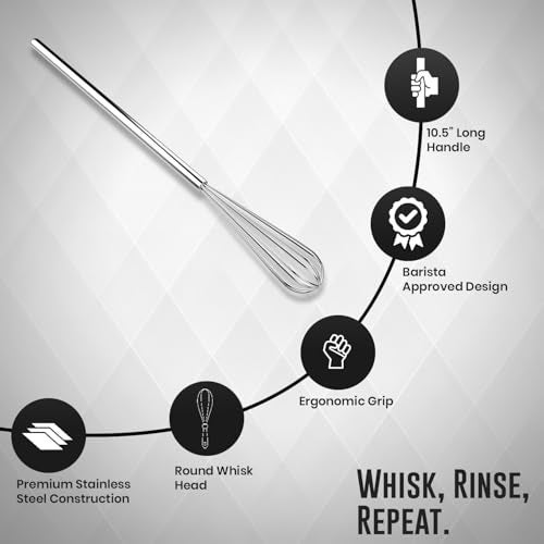 Rattleware Stainless Steel 10.5" Round Coffee Whisk | Heavy-Duty Espresso Frothing Whisk | Durable, Easy-to-Clean Frother for Baristas and Home Coffee Enthusiasts - Image 5