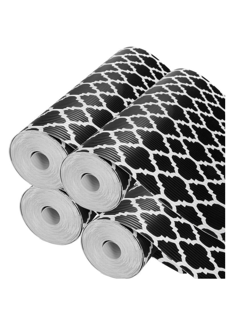 شو وو 4 بكرات كبيرة من بطانات الرف غير اللاصقة، سجادات الأدراج، بطانة درج من مادة إي في إيه غير قابلة للانزلاق، بطانة مقاومة للبقع، بطانة خزانة مقاومة للماء لرف المطبخ المنزلي، والخزائن، والثلاجة، والخزانة - Image 1