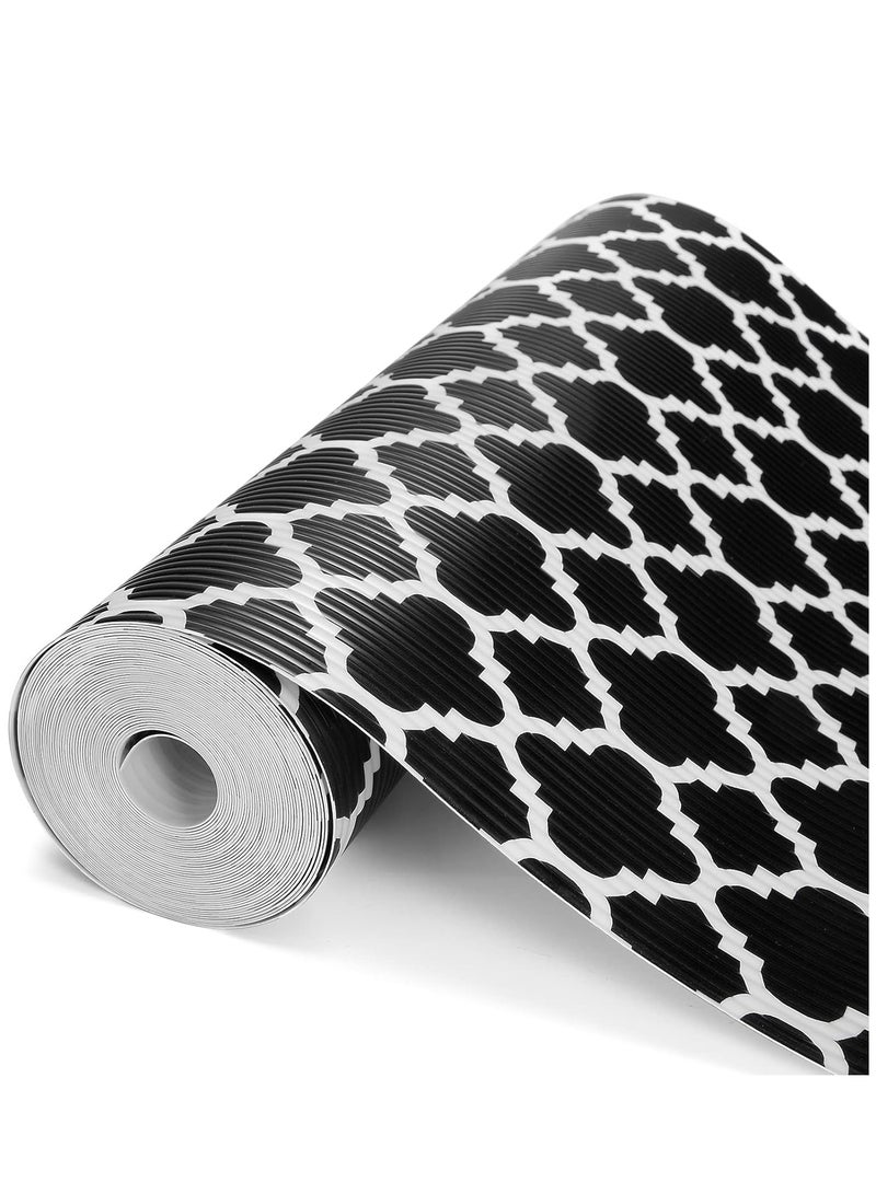 شو وو 4 بكرات كبيرة من بطانات الرف غير اللاصقة، سجادات الأدراج، بطانة درج من مادة إي في إيه غير قابلة للانزلاق، بطانة مقاومة للبقع، بطانة خزانة مقاومة للماء لرف المطبخ المنزلي، والخزائن، والثلاجة، والخزانة - Image 2