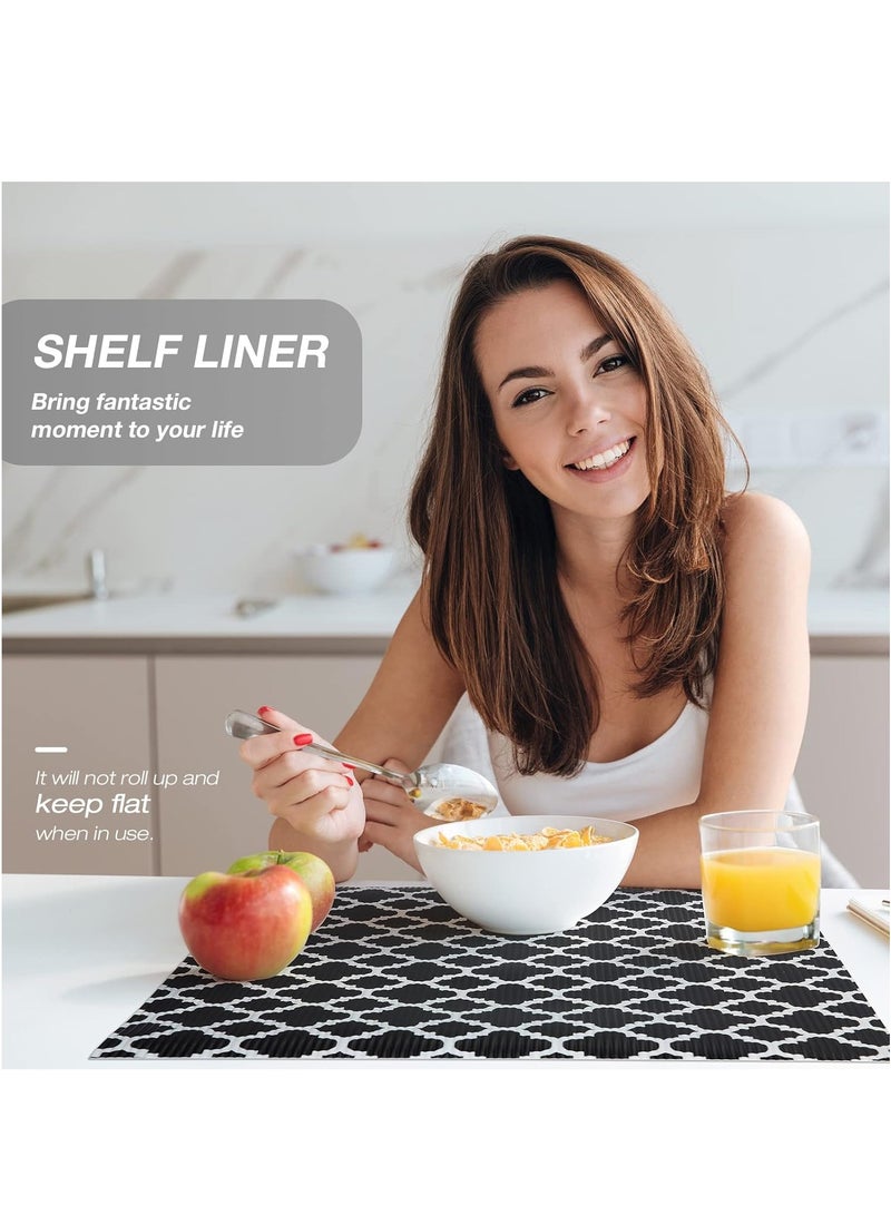 شو وو 4 بكرات كبيرة من بطانات الرف غير اللاصقة، سجادات الأدراج، بطانة درج من مادة إي في إيه غير قابلة للانزلاق، بطانة مقاومة للبقع، بطانة خزانة مقاومة للماء لرف المطبخ المنزلي، والخزائن، والثلاجة، والخزانة - Image 3