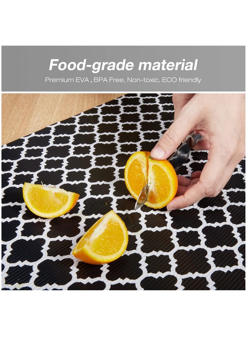 شو وو 4 بكرات كبيرة من بطانات الرف غير اللاصقة، سجادات الأدراج، بطانة درج من مادة إي في إيه غير قابلة للانزلاق، بطانة مقاومة للبقع، بطانة خزانة مقاومة للماء لرف المطبخ المنزلي، والخزائن، والثلاجة، والخزانة - Image 4