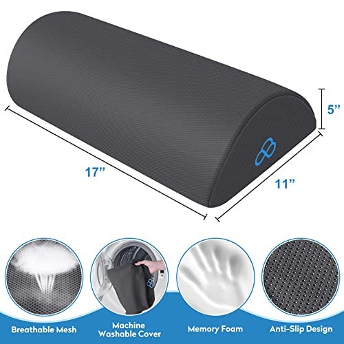 StepLively Foot Rest Ergonomic Pillow for Under Desk at Work, Anti-Fatigue Footrest Support Pillow for Fatigue & Pain Relief, Comfortable for Office Chair, Car Seat & Gaming Chair - Grey - Image 2