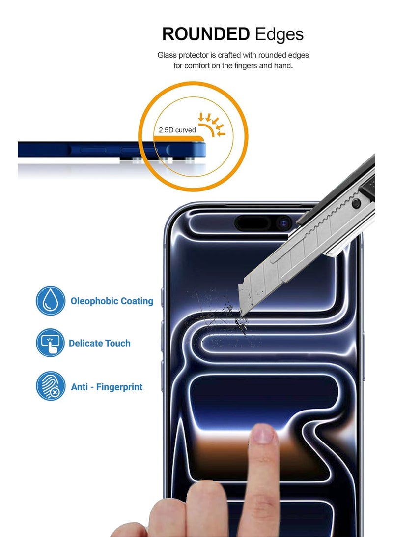 BYTER For Apple iPhone 17 Pro High Definition Screen Protector Nano Flexible Glass /Tempered Glass Super Hardness/ Full Glue Edge to Edge Anti Shattered Glass for Apple iPhone 17 Pro - Image 2