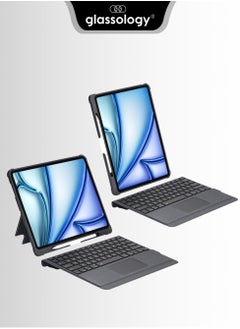 iPad Keyboard Folio Combo for iPad 10.9 10th Gen 2022 with Rotatable Backlit Keyboard Trackpad Smart Connector English & Arabic with Screen Protector in Black