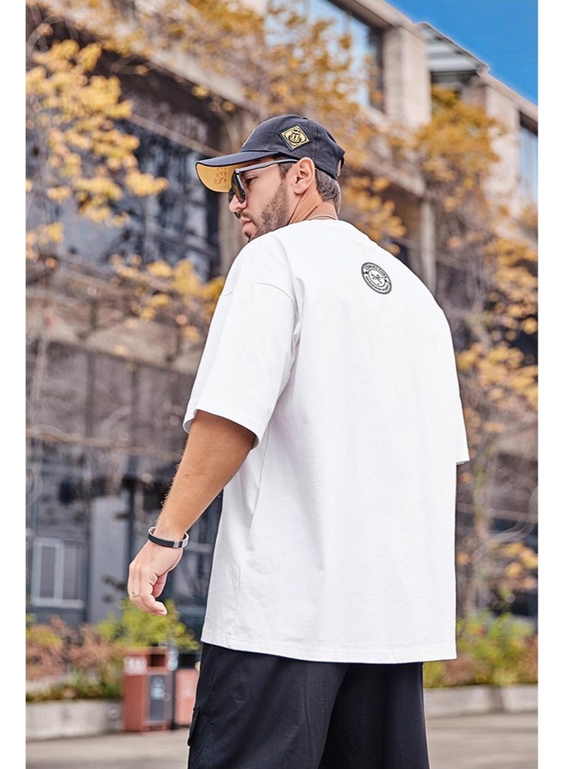 ARCTERYX  loose white T-shirt-retro outdoor printed short-sleeved T-shirt, double-sided design, suitable for casual street wear, suitable for both men and women, 300g 100% cotton. - Image 5