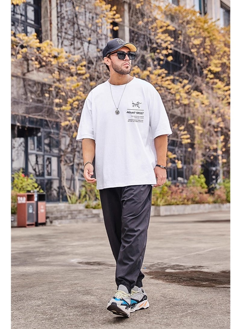 ARCTERYX  loose white T-shirt-retro outdoor printed short-sleeved T-shirt, double-sided design, suitable for casual street wear, suitable for both men and women, 300g 100% cotton. - Image 4