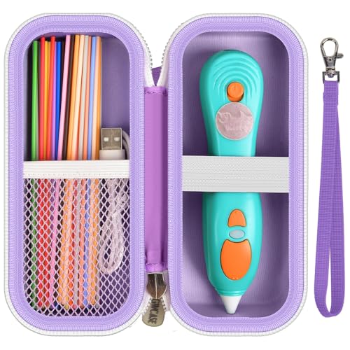 GWCASE Case Compatible with 3Doodler Start Essentials 3D Printing Pen for Kids Travel Organizer Carryer for Filament Refill Packs MicroUSB Charger Box OnlyPurple - Image 1