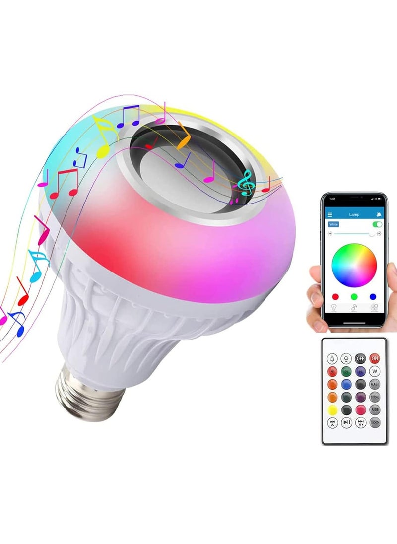 LIXES Smart Light Bulb,E27 Screw Bayonet Colour Changing Dimmable Bulbs with Bluetooth Remote Control WiFi 12W 1200LM Music Sync Mood Lights for Disco Party Bar KTV, LED-Light-Bulb-RGB-Bluetooth  - Image 1