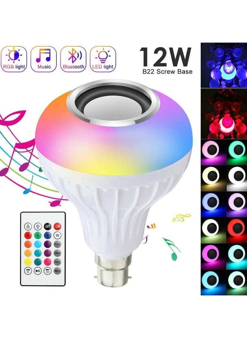 LIXES Smart Light Bulb,E27 Screw Bayonet Colour Changing Dimmable Bulbs with Bluetooth Remote Control WiFi 12W 1200LM Music Sync Mood Lights for Disco Party Bar KTV, LED-Light-Bulb-RGB-Bluetooth  - Image 2