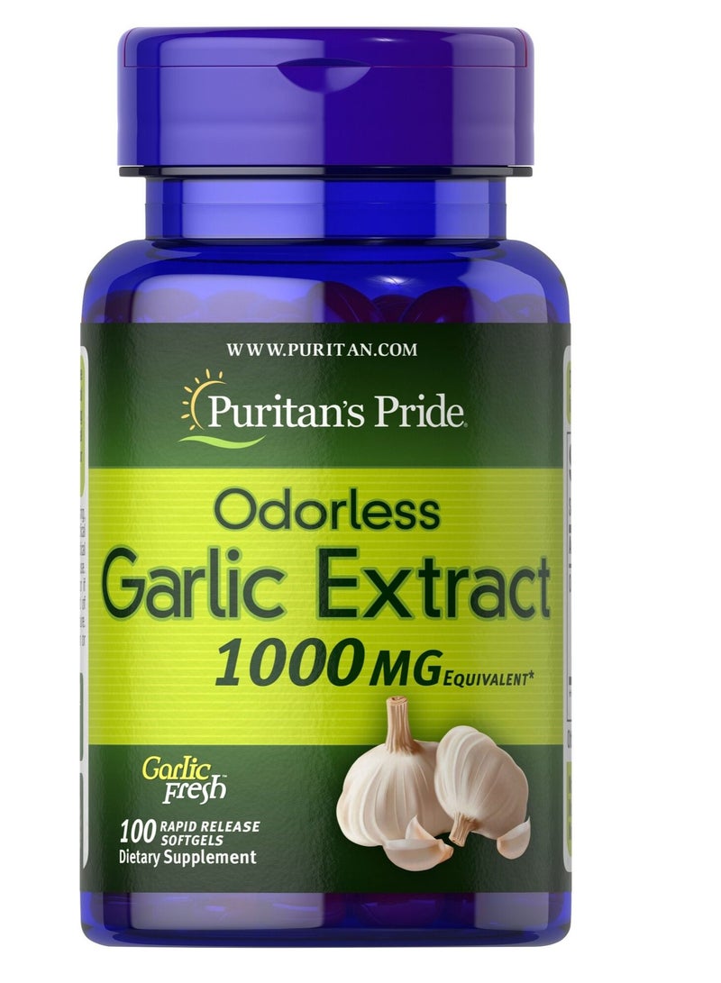 Puritan's Pride Odorless Garlic, 1000mg 100 Rapid Release Softgels - Image 1