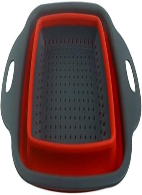 Thermal silicone colander or collapsible steam pot square shape, collapsible silicone colander size 24 cm