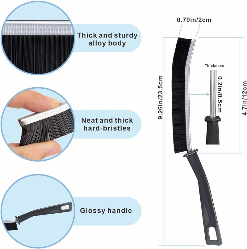 ZTOCOZ Hard Bristle Crevice Cleaning Brush & Damp Sponge,Small Cleaning Brushes,Grout Cleaner Brush,Toilet Brush, Scrub Brush for Shower Tile,Skinny Gap Cleaning Tools for Household,Bathroom(6PCS) - Image 2