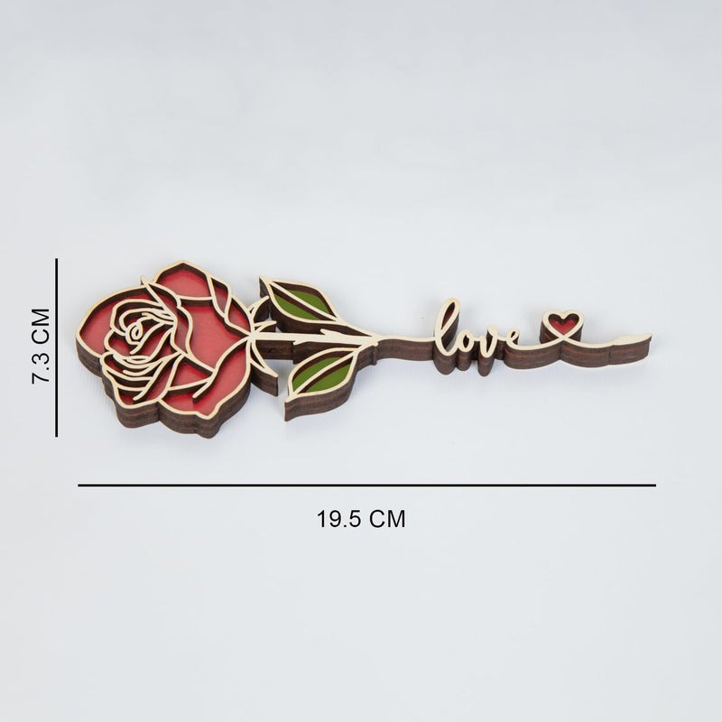 Kaameri Bazaar MDF Red Rose with Gift Box for Valentine Day Gift for Girlfriend Wife Husband Boyfriend - Image 3
