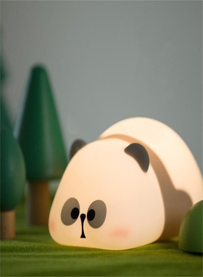 NIRVITTHAL Kids Night Light,Rechargeable Cute Lamp with 3-Level Brightness,Silicone LED Elephant Night Lamp,Kids Night Lights for Bedroom,Baby Nursery and Study Desk Light (Mr Panda) - Image 1