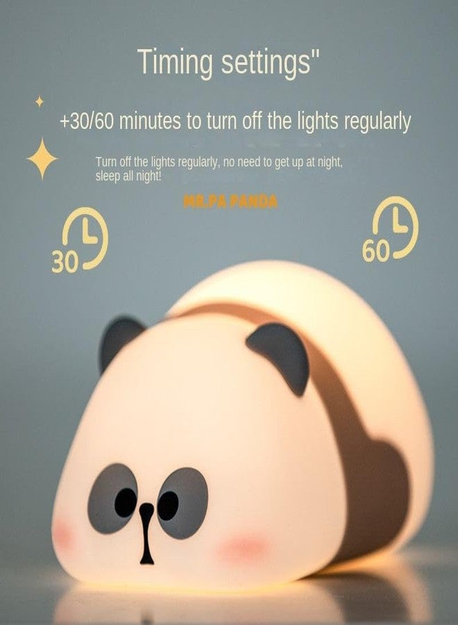 NIRVITTHAL Kids Night Light,Rechargeable Cute Lamp with 3-Level Brightness,Silicone LED Elephant Night Lamp,Kids Night Lights for Bedroom,Baby Nursery and Study Desk Light (Mr Panda) - Image 3