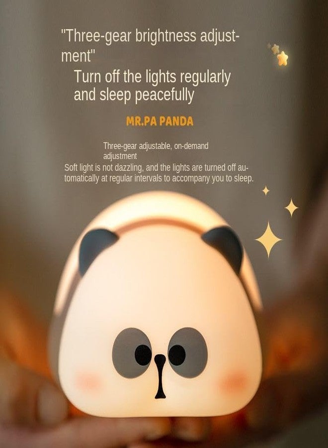 NIRVITTHAL Kids Night Light,Rechargeable Cute Lamp with 3-Level Brightness,Silicone LED Elephant Night Lamp,Kids Night Lights for Bedroom,Baby Nursery and Study Desk Light (Mr Panda) - Image 5