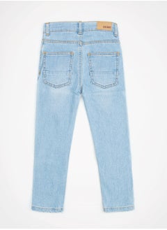 Web Denim Web Denim Cotton Regular fit Washed Comfortable Light Blue Mid Rise Jeans For Infant  - Image 2