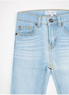 Web Denim Web Denim Cotton Regular fit Washed Comfortable Light Blue Mid Rise Jeans For Infant  - Image 3