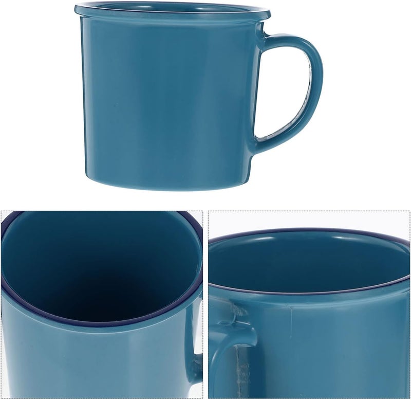 woobles Melamine Coffee Tea Mugs Cup: Enamel Coffee Cups, Blue Galvanized Steel Beverage Cup, Party Drinking Mugs for Milk Hot Chocolate - Image 3