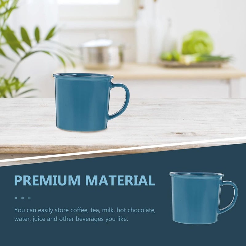 woobles Melamine Coffee Tea Mugs Cup: Enamel Coffee Cups, Blue Galvanized Steel Beverage Cup, Party Drinking Mugs for Milk Hot Chocolate - Image 2