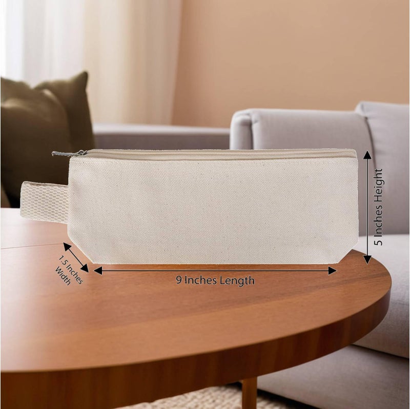 Lify Pen Pencil Pouch Case with Zipper (Off White) (Pack of 6) for School, Office, College & Travelling| Multipurpose Stationery Organizer, Cosmetic Makeup Brushes Bag for School Girls, Kids, Boys, Women - Image 4