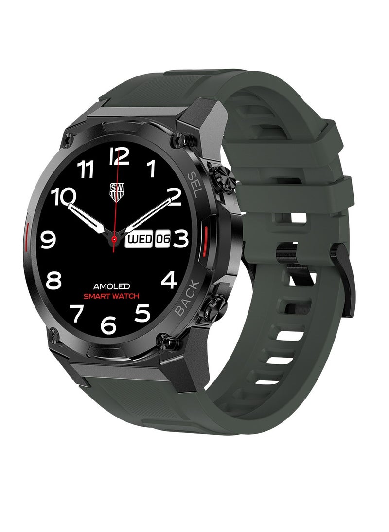 DM51 Smart Watch, 1.43 Inch Amoled Always On Screen Sports Watch, Durable And Comfortable NFC Bluetooth Activity Tracker Watch For Kids And Adults, (1pc, Green, DM51)