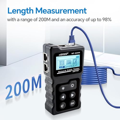 NOYAFA NF-8209 Network Cable Tester, Ethernet Cable Wire Tester with POE & NCV for CAT5/CAT6 Wire Tracer, Length Test, RJ45 Network Tester Kit for Cable Tracer Telephone Line Finder Home Repair - Image 4