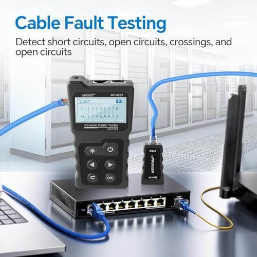 NOYAFA NF-8209 Network Cable Tester, Ethernet Cable Wire Tester with POE & NCV for CAT5/CAT6 Wire Tracer, Length Test, RJ45 Network Tester Kit for Cable Tracer Telephone Line Finder Home Repair - Image 5