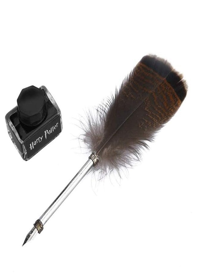 لو شي مجموعة أقلام الخط العربي LUOSHI Retro Feather Pen - قلم حبر على شكل ريشة بومة لمحبي هاري بوتر، يتضمن حبرًا (217-3 للخط العربي) - Image 3