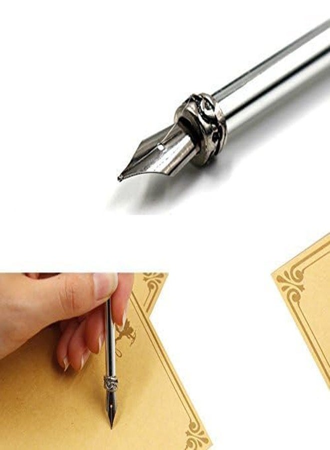 لو شي مجموعة أقلام الخط العربي LUOSHI Retro Feather Pen - قلم حبر على شكل ريشة بومة لمحبي هاري بوتر، يتضمن حبرًا (217-3 للخط العربي) - Image 5