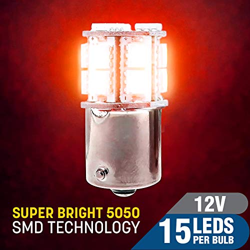 Pilot Automotive (IL-7443R-15-AM) Red 15-SMD LED Turn/Tail Light Bulb - 2 Piece - Image 3